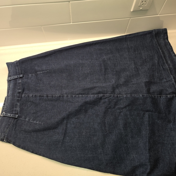 Free People Denim Womens Blue Midi Making Me Crazy Button Fridge Retro Skirt - Picture 6 of 11